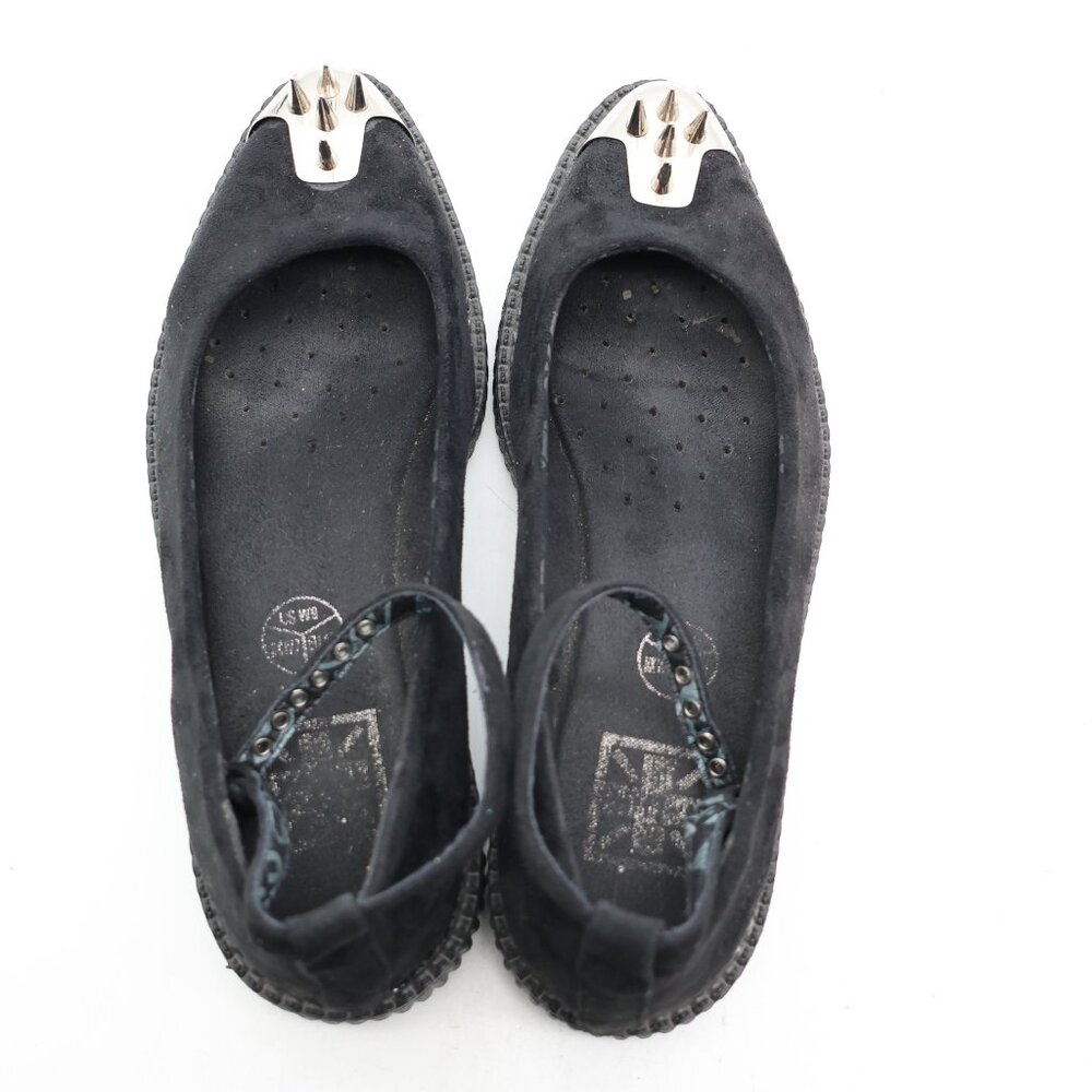 Black Suede Women's Shoes with Silver Accents - Picture 8 of 9